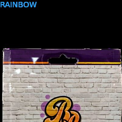 Muere Corte 3.5g Bolsa de plástico Gloss zipper Mylar para hierbas gomosas Envasado de dulces Proof de olor Superficie brillante