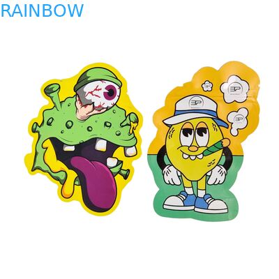 Forma personalizada caja de visualización de 3,5 g bolsas Mylar a prueba de niños bolsas de corte a presión suave para 1 g 3,5 g 7 g 14 g 28 g plástico comestible