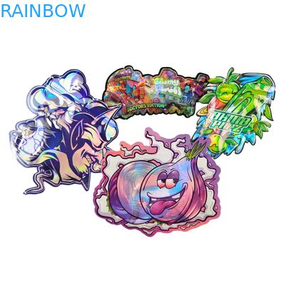 Forma personalizada caja de visualización de 3,5 g bolsas Mylar a prueba de niños bolsas de corte a presión suave para 1 g 3,5 g 7 g 14 g 28 g plástico comestible