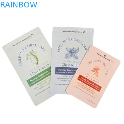 Bolsa de papel Kraft biodegradable Bolsa de pie blanca Bolsa de plástico de cierre con cremallera Para alimentos para mascotas Compostable