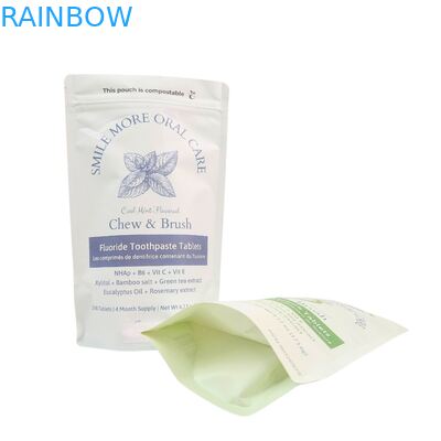 Bolsa de papel Kraft biodegradable Bolsa de pie blanca Bolsa de plástico de cierre con cremallera Para alimentos para mascotas Compostable