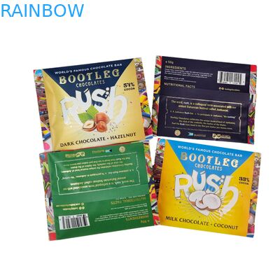 Bolsas de papel de aluminio comestible sello trasero pequeño plástico Mylar avena chocolate barra energética galleta bocadillo caramelo bolsa de embalaje