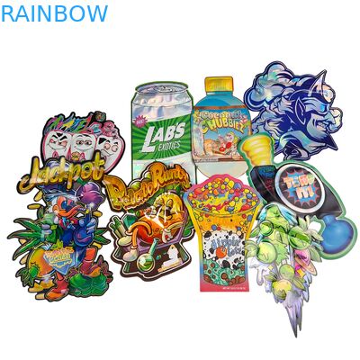 Bolsas Mylar para galletas de azúcar de grado alimenticio Doypack troqueladas Cali 3.5g 7g 14g 28g Brillante/mate A prueba de olores con cierre hermético