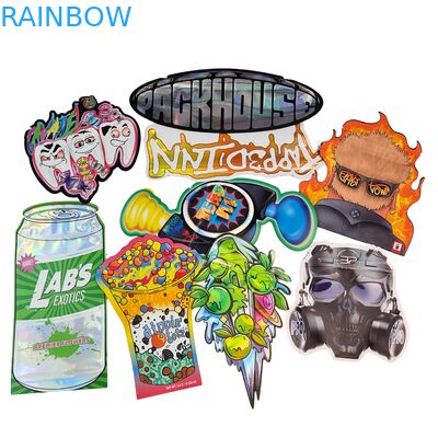 Bolsas Mylar para galletas de azúcar de grado alimenticio Doypack troqueladas Cali 3.5g 7g 14g 28g Brillante/mate A prueba de olores con cierre hermético