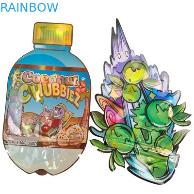 Bolsa Mylar Troquelada Brillante en Oferta con Cremallera para Comestibles a Prueba de Olores 3.5 7g 14g 28g Gomitas de Hongos Bolsa de Plástico con Impresión Personalizada