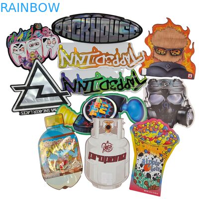 Bolsa Mylar Troquelada Brillante en Oferta con Cremallera para Comestibles a Prueba de Olores 3.5 7g 14g 28g Gomitas de Hongos Bolsa de Plástico con Impresión Personalizada