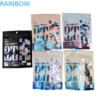 Impresión digital Holográfica 3.5g Cali Packs Bolsas 4x5 Sachet de Aluminio Irregulares para Gomitas de Hongos, Empaquetado Troquelado, Bolsas Mylar