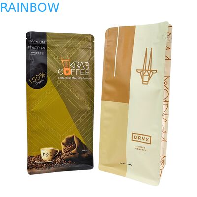 Bolsa de grano de café de cremallera con válvula