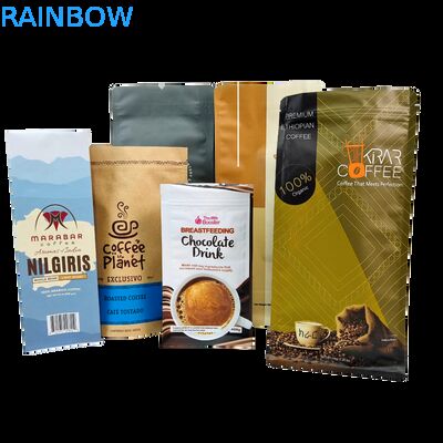 Bolsa de grano de café de cremallera con válvula