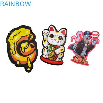 Bolsa de Mylar holográfica a prueba de niños con sellado en 3 lados, bolsa de embalaje de bocadillos de papel de aluminio