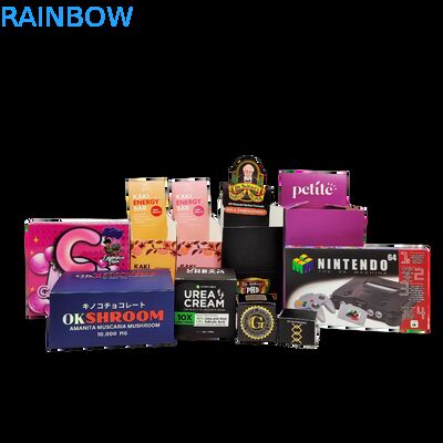 Caja de papel kraft plegable personalizada con cartón de 350 g para exhibición en mostrador minorista