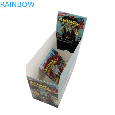 Venta al por mayor de personalizado rinoceronte 100k 150k 200k cápsula de mejora de las píldoras medicina 3d cartón de embalaje con caja de pantalla de papel