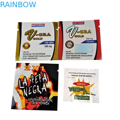 Bolsa de plástico con cremallera de sello térmico de grado alimenticio con tamaños personalizados para pastillas, tabletas y cápsulas medicinales