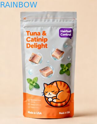 Custom Printed Moisture Proof High Barrier Resealable Pet Food Pouch Stand-up Zipper Bag