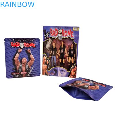 Custom Spot UV Holographic 3.5G Mylar Bags Stand Up Pouches for Smell Proof Food Packaging