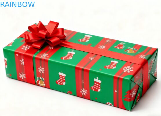 Cajas de regalo rectangulares Kraft reciclables biodegradables con tapa plegable, cinta, recubrimiento UV mate, personalizadas para cumpleaños y Navidad