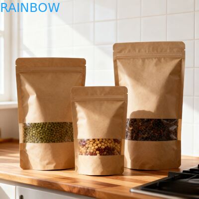 Bolsa de papel Kraft biodegradable a prueba de humedad para envases de alimentos