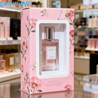 Caja de regalo de papel portátil personalizada con ventanas transparentes, caja de regalo para fiestas, caja de papel para galletas, donas, cajas de papel con asa