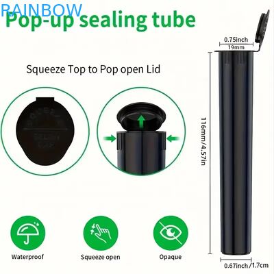 Customized Child Resistant Plastic Tube with Airtight Sealing and Customizable Printing for Cigar Pop Top Tubes