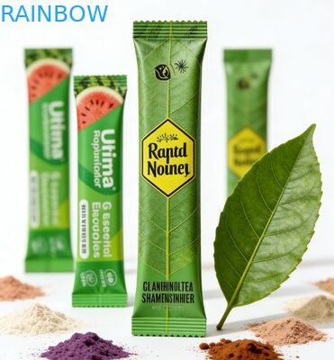 Bolsa de alimentos con cremallera laminada de papel de aluminio PET reciclable termosellable, bolsita de colágeno en polvo personalizada, 1g, 3g, 5g, té con leche en polvo