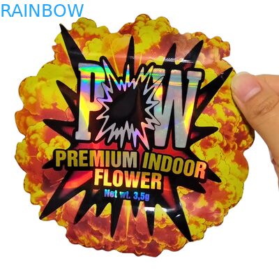 Bolsas Mylar a prueba de olores holográficos personalizadas a prueba de niños con cremallera reabreble para envases de bocadillos