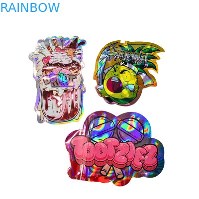 Bolsas holográficas personalizadas de Mylar con cremallera resealable - a prueba de olor, material de calidad alimentaria y diseño personalizable para envases de bocadillos