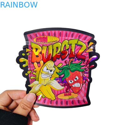 Venta al por mayor Bolsas de flores de goma de forma especial de impresión personalizada 3.5 7g Bolsa a prueba de niños con logotipo