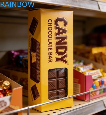 Caja de papel kraft biodegradable de grado alimenticio personalizada con ventana transparente para empaque de barras de chocolate