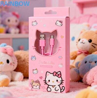 Caja de papel personalizable de 350g de grosor con acabado de estampado en caliente para embalaje de cables USB