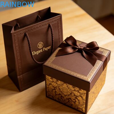 Caja de regalo de cartón de espesor de 350g plegable ecológico personalizado para joyería ropa zapatos relojes