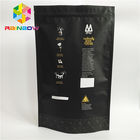 Bolsas plásticas de la categoría alimenticia que empaquetan el Ziplock FDA del bolso de café de la superficie del negro de Matt marcado
