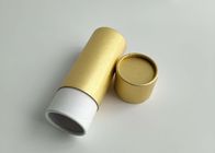 Caja de papel del cilindro del tubo que empaqueta el color oro tamaño pequeño de Brown con el logotipo rojo