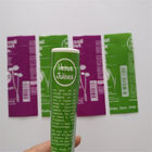 La botella impresa prenda impermeable del plástico de embalar etiqueta PVC/PET para los jugos de Vegus de los snacks
