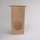 Artículo impermeable a la grasa modificado para requisitos particulares escudete de las bolsas de papel del lado de Brown del lazo de la lata con la ventana