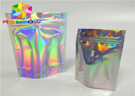 el laser de empaquetado ziplock del holograma de la lámina de mylar plástica de la cremallera de la impresión olográfico se levanta el bolso de la bolsa de la cremallera para el regalo/las botellas