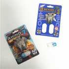 Píldora de aumento del funcionamiento sexual masculino que empaqueta la bala del envase del rinoceronte de la tarjeta 3D