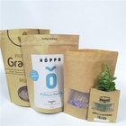 Las bolsas de papel de encargo de Brown despejan Windows delantero Eco amistoso para embalar los snacks secados