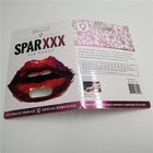 Sellado caliente rosado impreso aduana del palo XXX de las tarjetas de papel de la ampolla para la cápsula masculina del aumento
