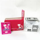 Tarjeta rosada de la caja de papel del minino que graba en relieve tarjetas de empaquetado de sellado calientes de las cajas de presentación de la ampolla sensual del aumento