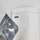 Aduana del OEM 1/8 onza Logo Size Resealable Aluminum Foil blanco 120 micrones de Kraft de soporte del papel encima de bolsas de empaquetado