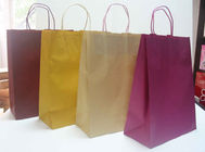 Púrpura/amarillo/empaquetado de la bolsa de papel de Brown respetuoso del medio ambiente con el logotipo elegante