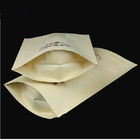 El grano de café modificó las bolsas de papel para requisitos particulares Brown Kraft con bolsa de papel del arte de la ventana y de la cremallera