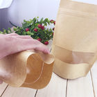 Bolsas de papel modificadas para requisitos particulares ventana clara, bolsas de papel de Brown de la cremallera