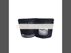 Bolsas de plástico con superficie negro mate Embalaje UV puntual Ventana frontal transparente