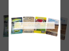 Diseño personalizado Auto-sellado a prueba de humedad-sellada por calor cremallera frontal transparente de aluminio de papel trasero bolsa de plástico Mylar para el azúcar