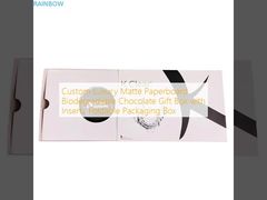 Caja de regalo de chocolate biodegradable de cartón mate de lujo personalizado con insertos, caja plegable