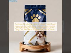 Envasado de alimentos biodegradables personalizados para piensos, bolsas Mylar, bolsa con escudete lateral, bolsa con cremallera para alimentos para mascotas, perros y gatos, con válvula
