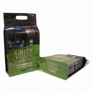 Bolsa plástica no tóxica del alimento para animales con la parte inferior plana y la manija