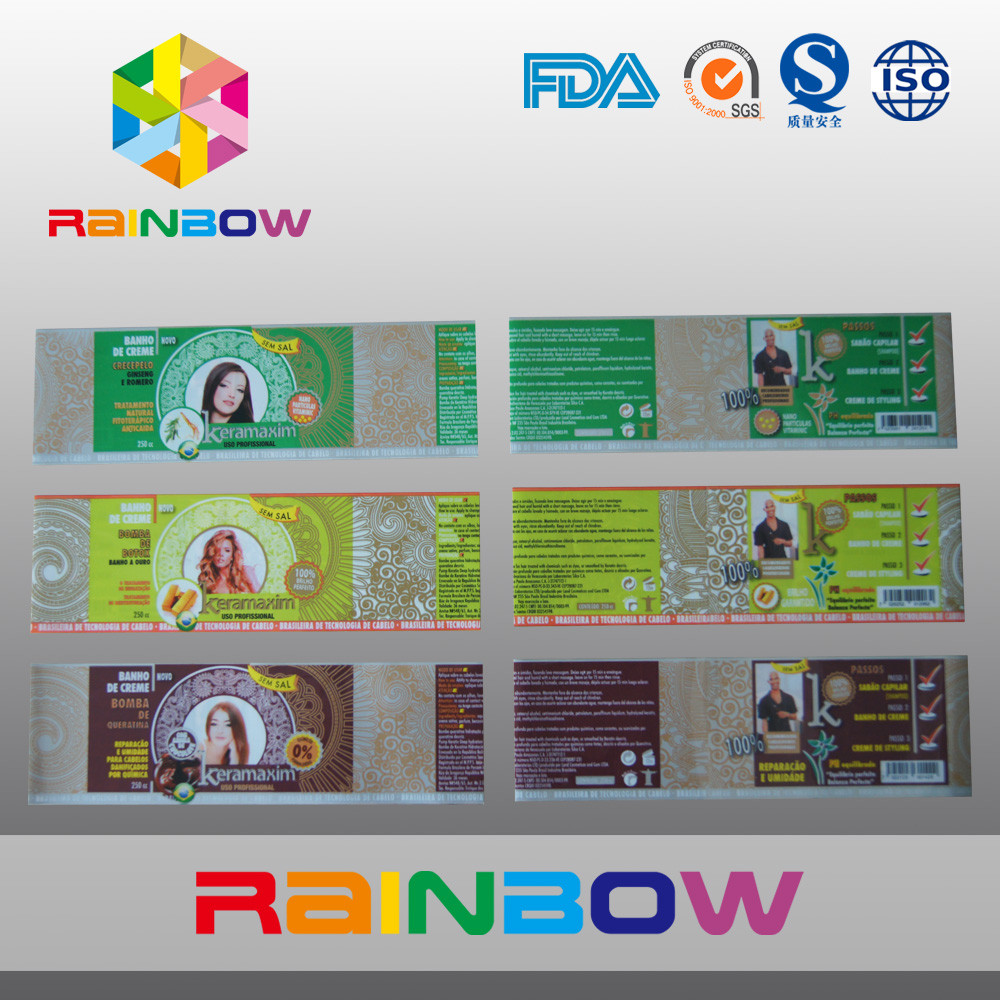 Etiquetas de la manga de encogimiento de calor del PVC para las botellas de la bebida que empaquetan en rollo