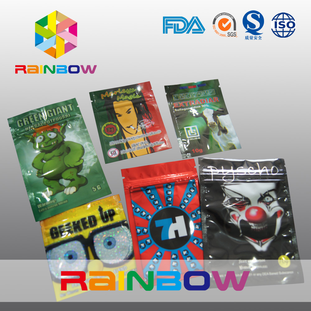 Empaquetado herbario del incienso del sello lateral tres/bolso de la cremallera del popurrí de la especia